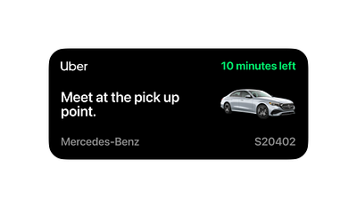 Uber Meet Widget UI car model clean design minimalism minimalist modern simple taxi typography uber uber time uber widget ui