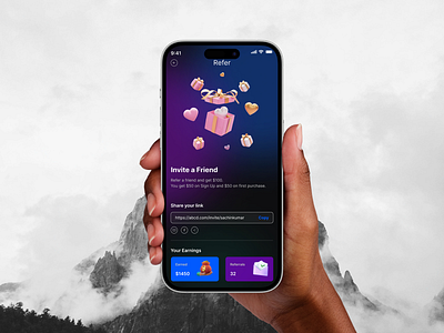 Day 1: Refer and Earn Screen app design design figma ui uiux ux
