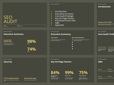 Technical SEO Audit Template agency pitch deck presentation report seo agency