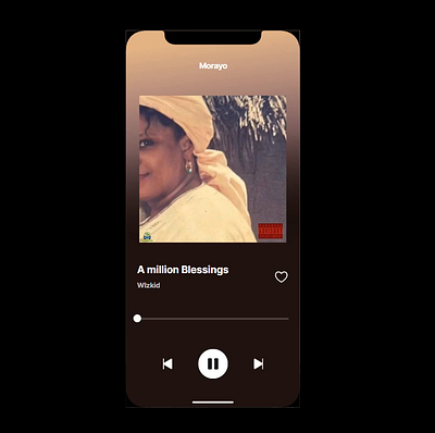 Morayo- Music player interaction design animation interaction design motion graphics ui