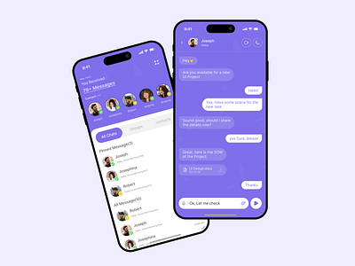 Chat Mobile App adobe xd app application chat mobile app chatting app figma ui ui design uiux