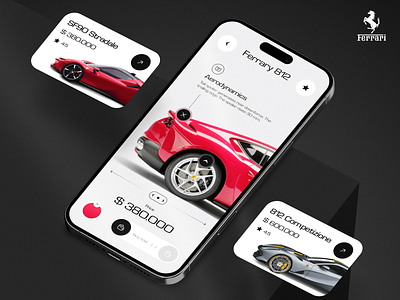 Car Sale App Concept - Ferrari 🚘 app app design app mobile branding car app car rental design ferrari futuristic innovation inspiration ios product design rental trend ui concept ui design ui mobile ux design