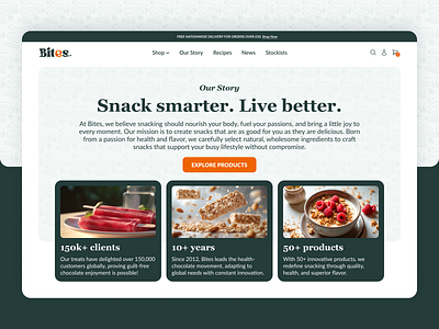 About Us - hero section for healthy snacks e-commerce about about page about section about us healthy healthy food healthy snack hero hero section landing ui ui design