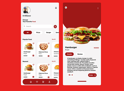 A UI Food Delivery App app design graphic design typography ui ux