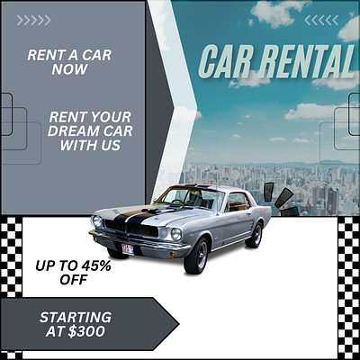 Car rental service MOCK add branding graphic design