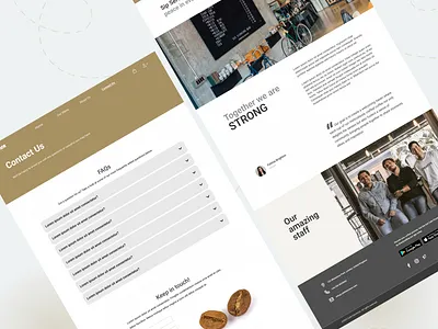 About Us & Contact Pages – Coffee Shop Website aboutuspage coffeeshopwebsite contactuspage faqs keep in touch testimonial design webdesign