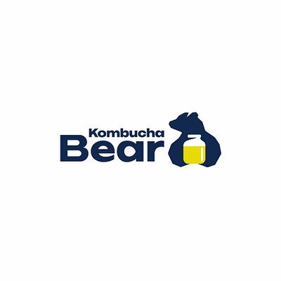 Kombucha Bear bear drinking graphic design kombucha logo logo design vector