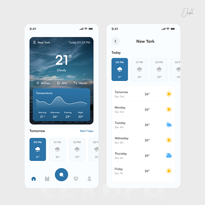 Weather Forcast Mobile App figma ui ux