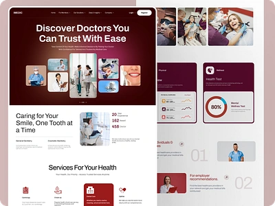 IMEDIC- Dental Website Landing Page cosmetology dental care website dental clinic dentist dentist website dentistry design doctor health healthcare hero section landing page medical medical services orthodontics ui uiux webdesign website website design