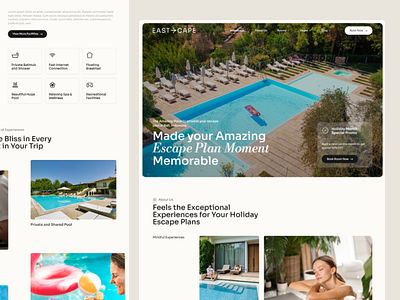 Eastcape - Hotel & Resort Website Design booking brand design brand identity branding clean web design hospitality hotel web design resort web design tourism tourism web design travel travel web design trip ui uiux web design