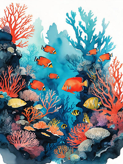 Save the reefs! coral coral reef fish illustration ocean life reef sea life tropical water watercolor