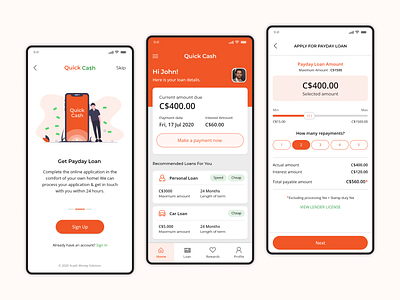 QuickCash: Your Instant Payday Loan Solution android design loanapp mobile app ui ux xd