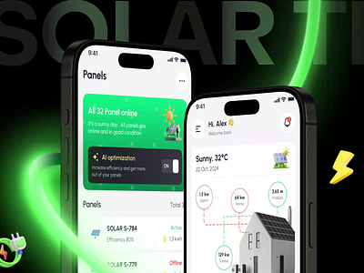 AI Solar Tracker App Design - UI UX | Showreel | Solar Tracker ai optimized solar android app animation app design app ui app ui design app ui designer design focotik ios application mobile app design reel showreel smart energy management solar app solar energy app solar tracking app ui ui design ui ux design