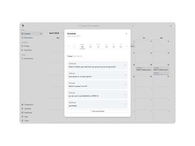 Content Scheduling Interface | Xbase design figma product design ui ux