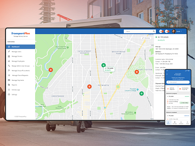 TransportPlus: A Complete Package Delivery Solution adobexd consignment delivery tracking transport ui ux webapp xd