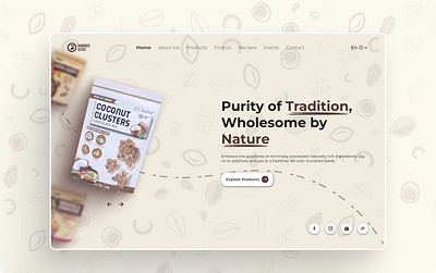 Hundred Seeds - Product Landing Page Website [Hero Section] bali branding brown design graphic design health hero hundred seeds illustration logo motion graphics product products typography ui ux vector website