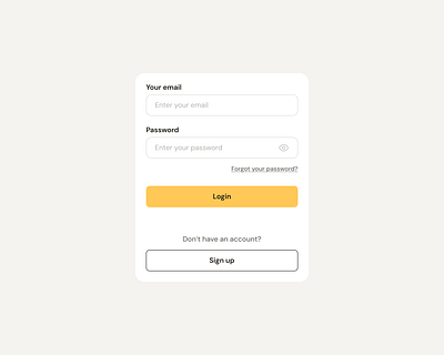 Clean login page UI Design conversion optimized ui