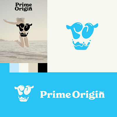 prime origin abstract branding brandmark design lettering logo logotype milk splash wordmark