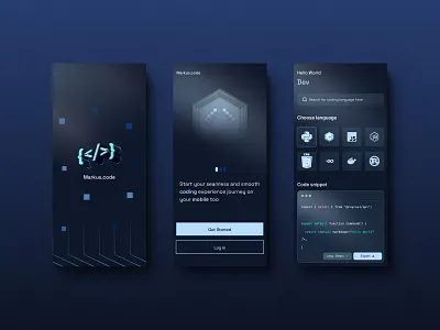 A mobile coding platform concept 3d adobe animation coding design figma graphic design illustration likes logo modern motion graphics saas share ui