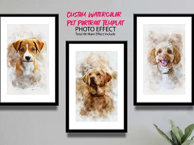 Custom Watercolor Pet Template graphic design mrikhokon photo editing photoshop