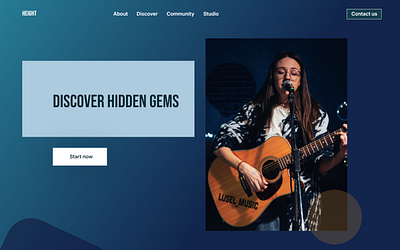 Talent discovery website header ux website