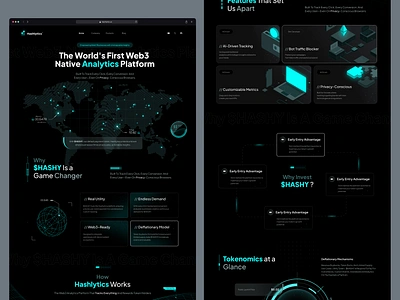 Hashlytics- Web3 Analytics🔥 business coin dark design landing pay platform privacy roadmap security token tracking trend ui uidesign uiux wallet web web3 website