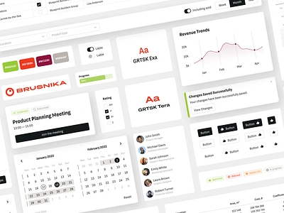 Construction Company Design System branding buttons card color dashboard data picker design design system diagram dropdown logo minimal tables toggle typography ui ui kit ux