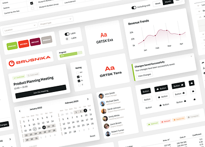 Construction Company Design System branding buttons card color dashboard data picker design design system diagram dropdown logo minimal tables toggle typography ui ui kit ux