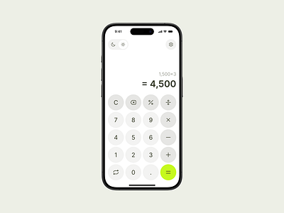 Minimalist calculator UI Design sleek mobile calculator