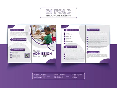 Creative Kid's School Admission Bifold Brochure Design Template admission admission brochure bifold bifold brochure brochure brochure design brochure template creative creative bifold brochure creative brochure kids marketing print print design professional promotion school school brochure student study