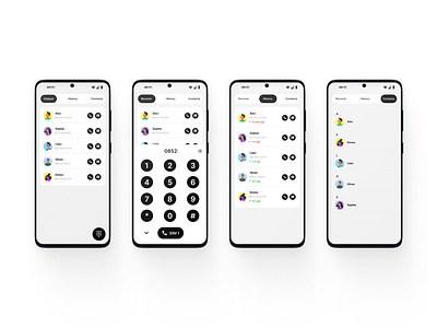 Dialer UI Concept design dialer dialpad figma light mode minimal mockups phone product design trends ui ux