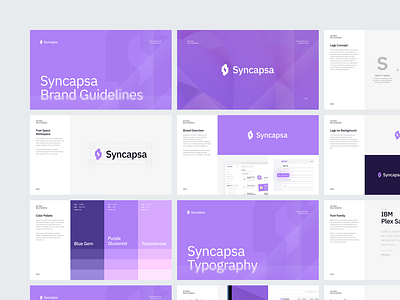 Syncapsa - Brand Guideline brand guideline brand identity branding graphic design marketing logo marketing tools minimalis logo modern purple logo simple