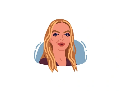 Jodie Comer actress avatar character face flat design illustration jodie comer minimal movie portrait vector