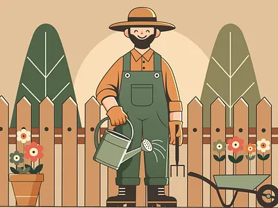 Gardener man vector art design cartoon cartoon designer cartoon vector cartoon vector art cartoonist cartoonsaz character character design design digital drawing gardener gardener man graphic design illustration male character man character sale vector vector designer vectorart