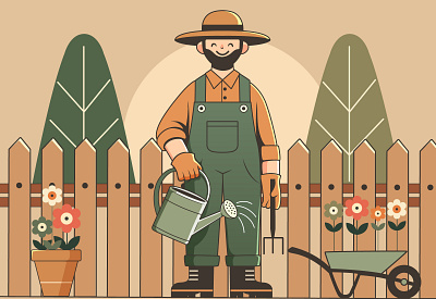 Gardener man vector art design cartoon cartoon designer cartoon vector cartoon vector art cartoonist cartoonsaz character character design design digital drawing gardener gardener man graphic design illustration male character man character sale vector vector designer vectorart