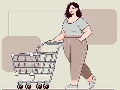 Cartoon Female Shopping In Flat Illustration Art Style 2d caroton branding cartoon cartoon girl cartoonsaz character design design female cartoon female shopping vector flat drawing flat illustration graphic design illustration minimal shopping girl shopping illustration vector vector illustration website illustration woman