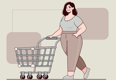 Cartoon Female Shopping In Flat Illustration Art Style 2d caroton branding cartoon cartoon girl cartoonsaz character design design female cartoon female shopping vector flat drawing flat illustration graphic design illustration minimal shopping girl shopping illustration vector vector illustration website illustration woman