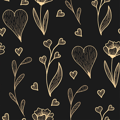 Charming Hearts Seamless Pattern Collection design illustration