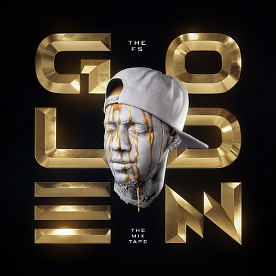 The F5 Golden - The Mixtape Artwork 3d type black blender dripping gold gold golden maney imagination photoshop the f5