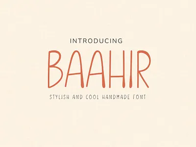 Baahir Handmade Font baahir font classic font good font handmade font lovely font premium font typeface wedding font