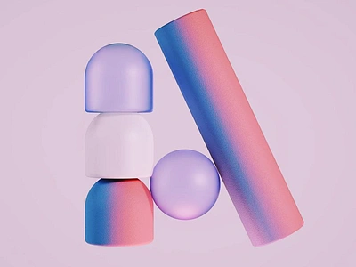 Pastel Pillars: 3D Design 3d 3d art 3d design abstract art color composition creative cylinder design form geometric light modern object paste pillar shape sphere unique