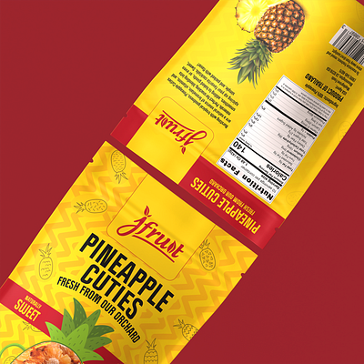 Pineapple Cuties Fruit Pouch Packaging | Food Product Packaging 3d animation branding e commerce fruit packaging landing page packaging design pouch design print product design typography ui web design web site webdesign