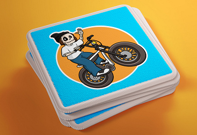 Custom Cartoon Mascot Skeleton 2d cartoon bike design branding cartoon bike cartoon character cartoon logo cartoon skull character design cool illustration cute mascot fiverr gerdoo illustration logo mascot design mascot illustration skeleton design skeleton riding bike skeletonillustration vector