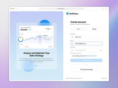 Sign-Up UI Design – Clean & Minimal 2025 cleanui finance fintech login minimal mordendesign saas signup trending webdesign website