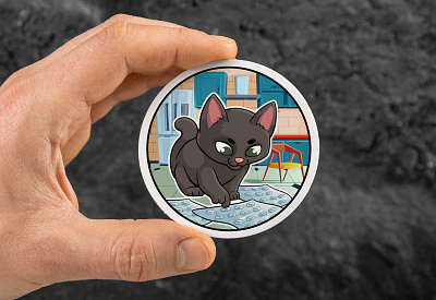 Cute Cat Cartoon Sticker | Funny Cat Illustration 2d cartoon cat 2d illustration branding cartoon cartoon character cartoon sticker cat cat illustration cute cat cartoon design funny graphic design illustration sticker sticker design vector