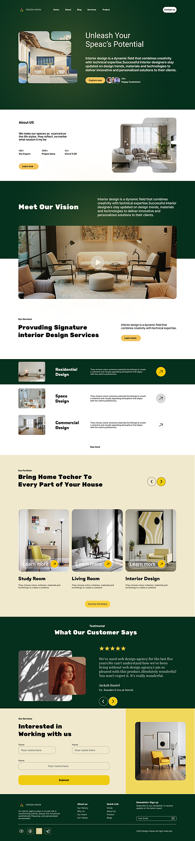 Interior Design Website Landing Page Design | Figma Tutorial for ui