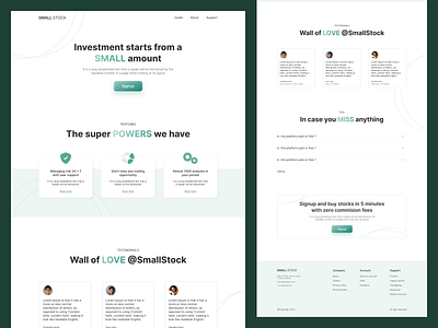 "Invest and Grow with Small Stock" – Stock buy/sell website branding claymorphism clean creative designer figma minimalist stockmarket stocks typography ui uiux webdesign website