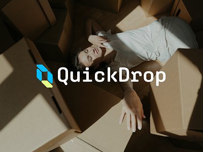 QuickDrop Logo For Delivery App app logo b2b box brand identity branding company logo creative logo delivery graphic design icon identity logo logo fo sale logos minimal modern logo saas simple logo startup