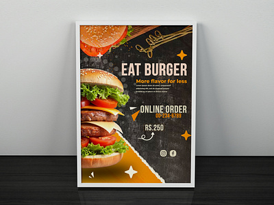 Eat Burger banner bookcover flyer graphic design logo poster product label product packing