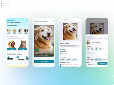 Pawsome - Book a session with your pet graphic design ui